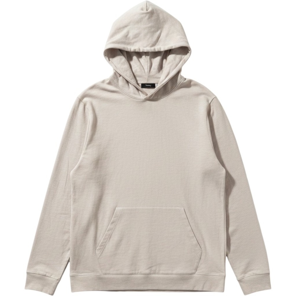 Theory Layer Hoodie XL Oatmeal Slub Cotton Pullover Minimalist‎ Haritage Comfort